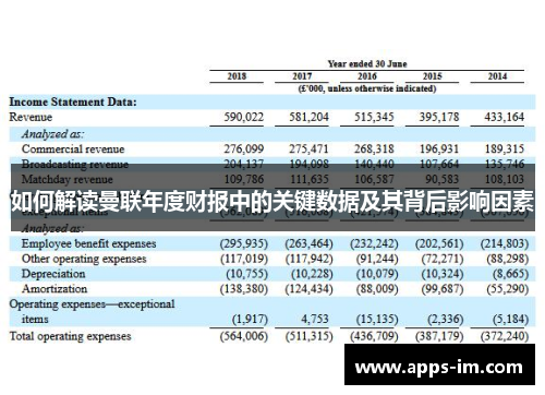 如何解读曼联年度财报中的关键数据及其背后影响因素